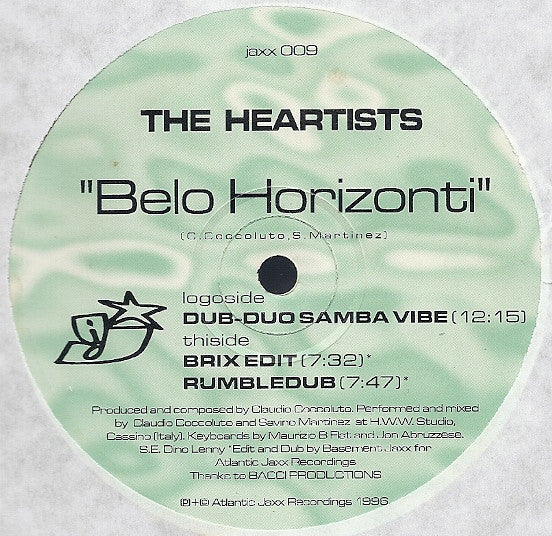 The Heartists : Belo Horizonti (12")