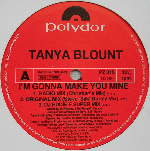 Tanya Blount : I'm Gonna Make You Mine (12")