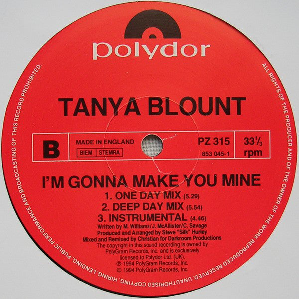 Tanya Blount : I'm Gonna Make You Mine (12")