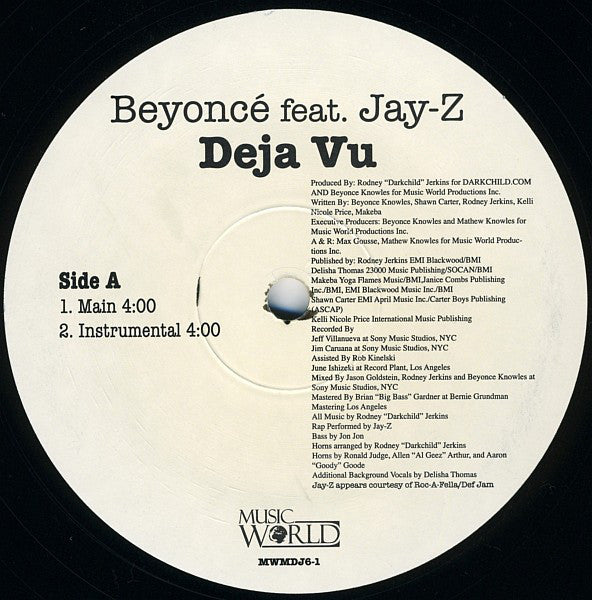 Beyoncé Feat. Jay-Z : Deja Vu (12")