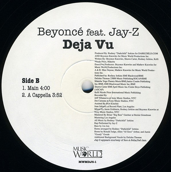 Beyoncé Feat. Jay-Z : Deja Vu (12")