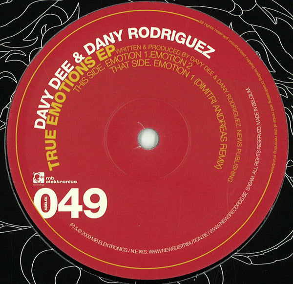 Davy Dee & Dany Rodriguez : True Emotions EP (12", EP)