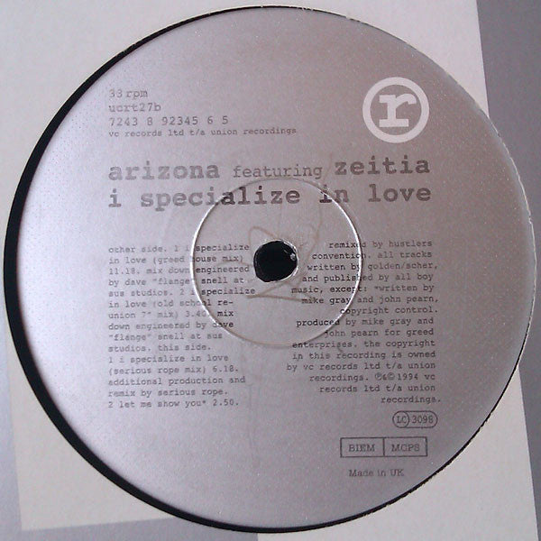 Arizona : I Specialize In Love (12")