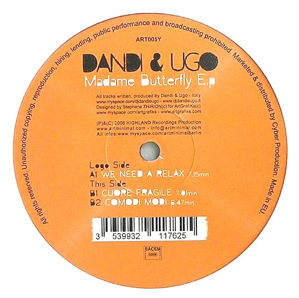 DJ Dandi & Ugo : Madame Butterfly E.P. (12", EP)