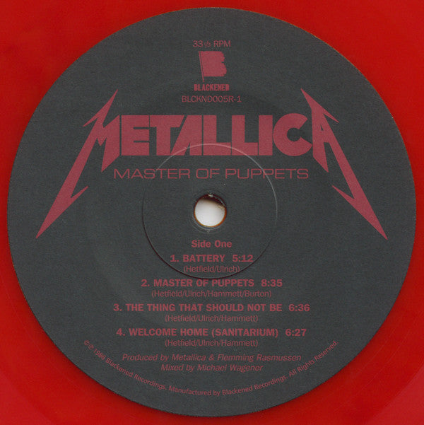 Metallica : Master Of Puppets (LP, Album, Ltd, RE, RM, Red)