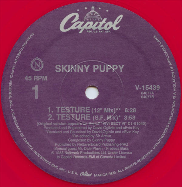 Skinny Puppy : Testure (12", Single, Red)