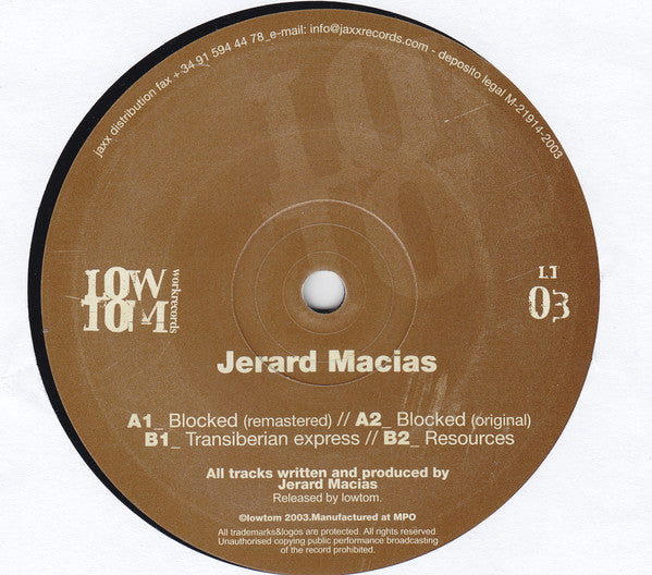 Jerard Macias : Blocked (12")