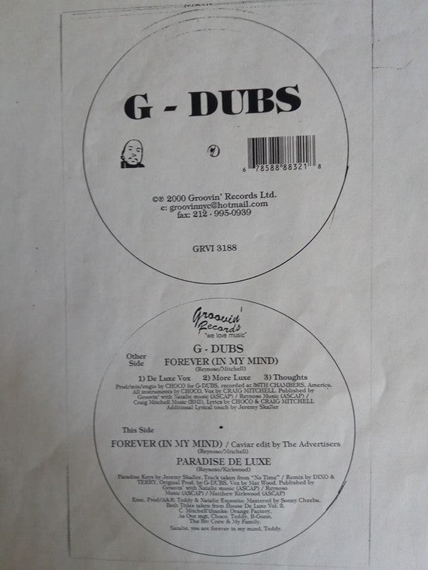 G-Dubs : Forever (In My Mind) (12")