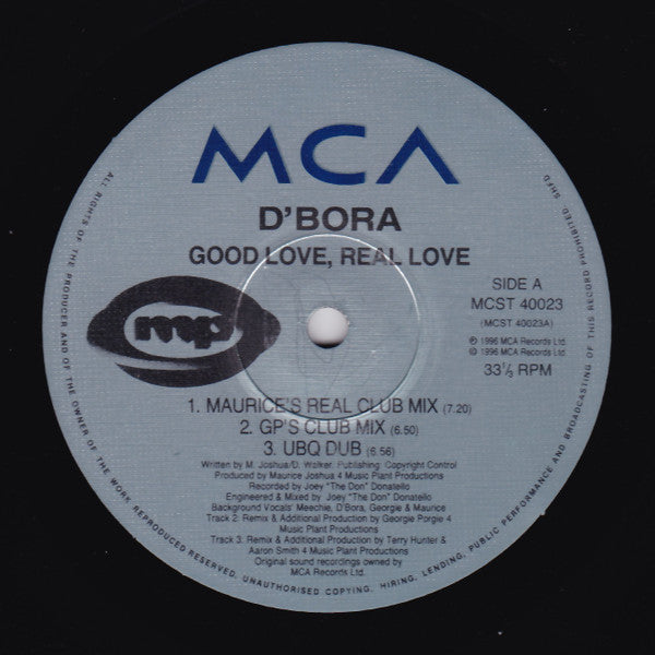 D'Bora : Good Love, Real Love (12")