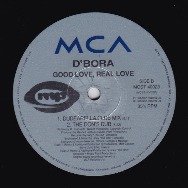 D'Bora : Good Love, Real Love (12")