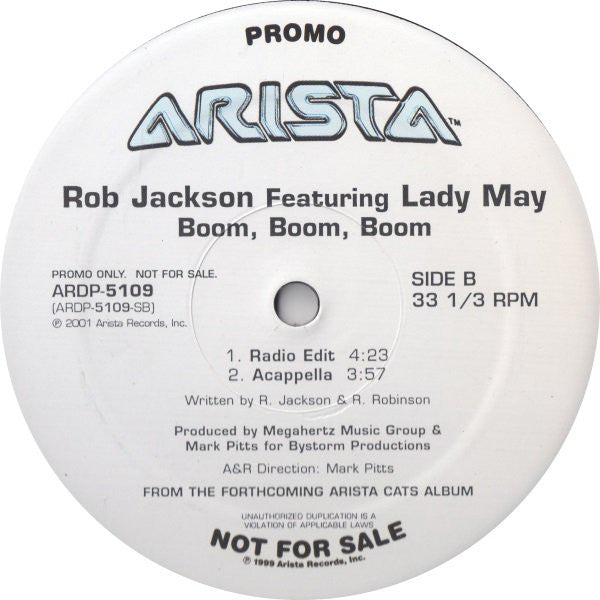 Rob Jackson Featuring Lady May : Boom, Boom, Boom (12", Promo)