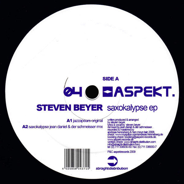 Steven Beyer : Saxokalypse EP (12", EP)