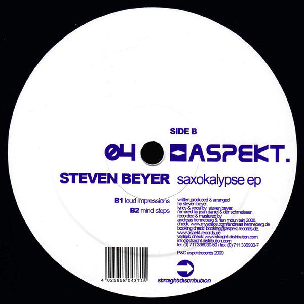 Steven Beyer : Saxokalypse EP (12", EP)