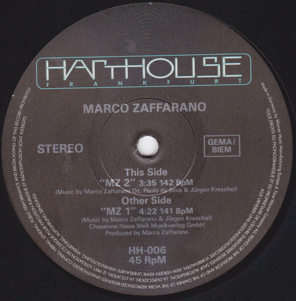 Marco Zaffarano : Minimalism Vol. 1 (12")