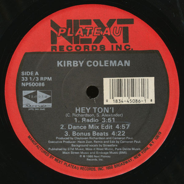 Kirby Coleman : Hey Ton'i (12")