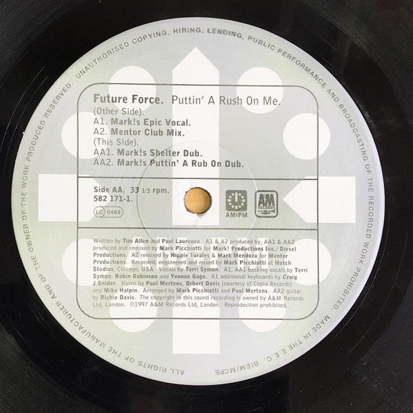 Future Force : Puttin' A Rush On Me (12", Single, 1/2)