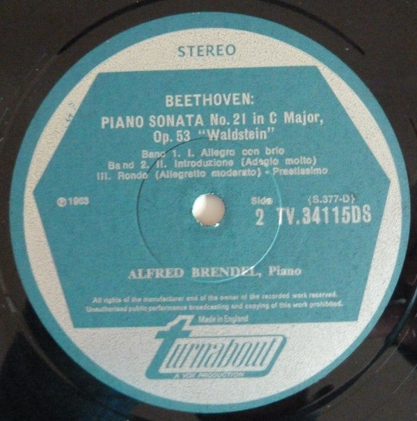 Ludwig Van Beethoven, Alfred Brendel : Piano Sonata No. 17 In D Minor, Op. 31, No. 2 "Tempest" / Piano Sonata No. 21 In C Major, Op. 53 "Waldstein" (LP)