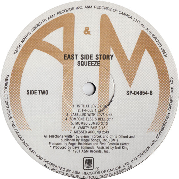 Squeeze (2) : East Side Story (LP, Album)