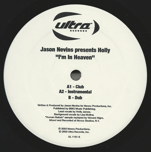 Jason Nevins Presents Holly James : I'm In Heaven (12")