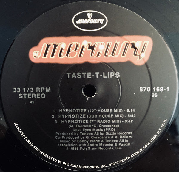 Taste-T-Lips : Hypnotize (12")