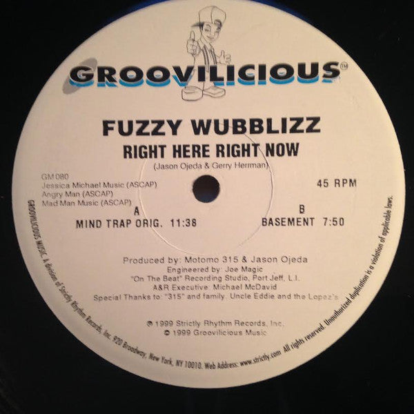 Fuzzy Wubblizz : Right Here Right Now (12")