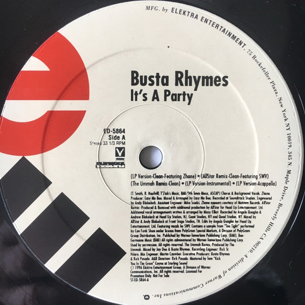 Busta Rhymes : It's A Party (12", Promo)