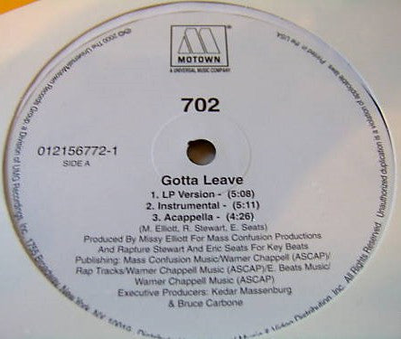 702 : Gotta Leave (12", Promo)