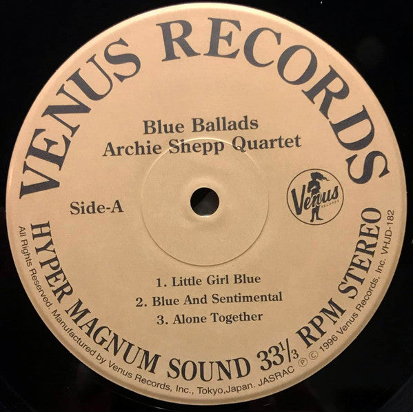 Archie Shepp Quartet : Blue Ballads (LP, Album, 180)