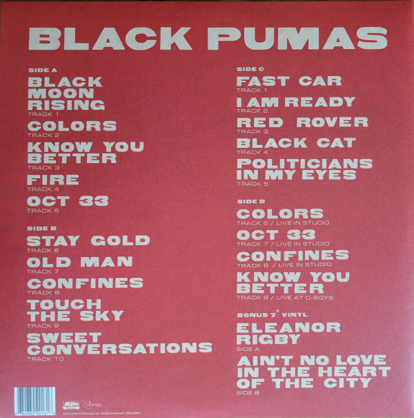 Black Pumas : Black Pumas (LP, Album, Bro + LP, Album, Blu + 7" + Dlx, Ltd)