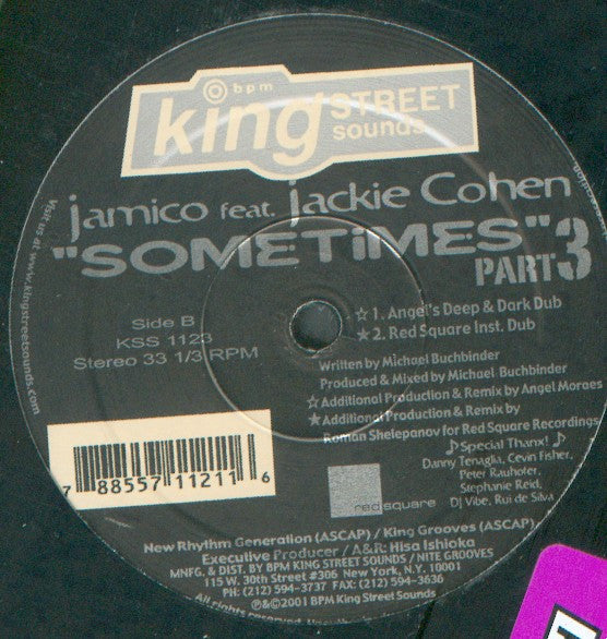 Jamico Feat. Jackie Cohen : Sometimes (Part III) (12")