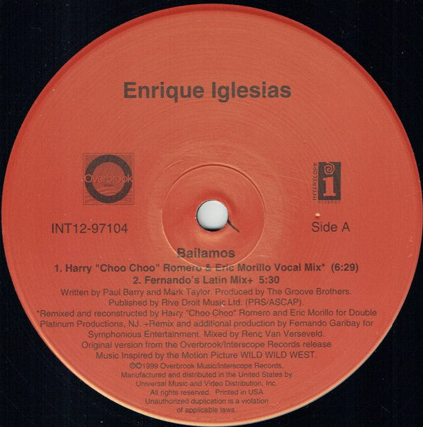 Enrique Iglesias : Bailamos (Remixes) (12")