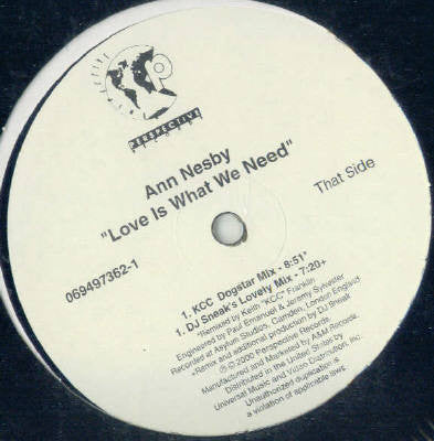 Ann Nesby : Love Is What We Need (12")