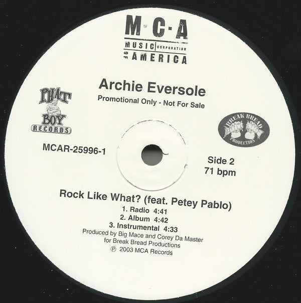 Archie Eversole : I Hear Ya Talkin' (12", Promo)