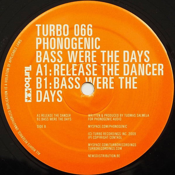 Phonogenic : Bass Were The Days (12")