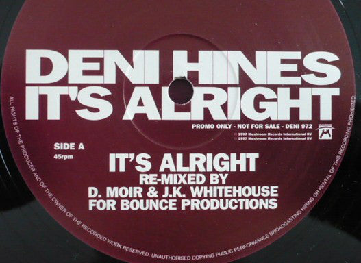 Deni Hines : It's Alright (12", Promo)