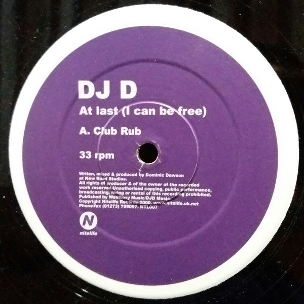 DJD : At Last (I Can Be Free) (12")