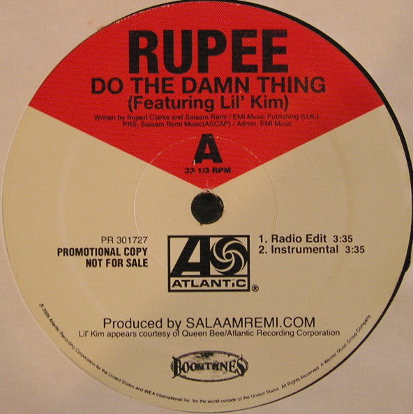 Rupee Feat. Lil' Kim : Do The Damn Thing (12", Maxi, Promo)