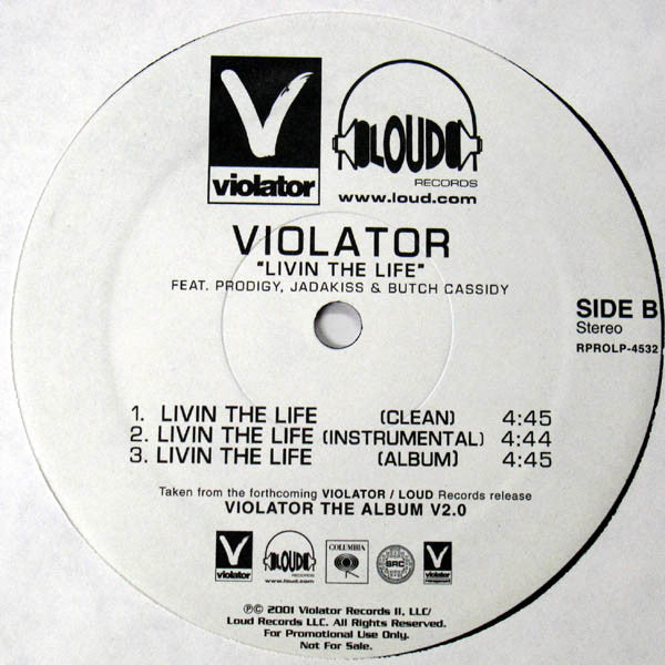 Violator (3) : Next Generation / Livin The Life (12", Single, Promo)