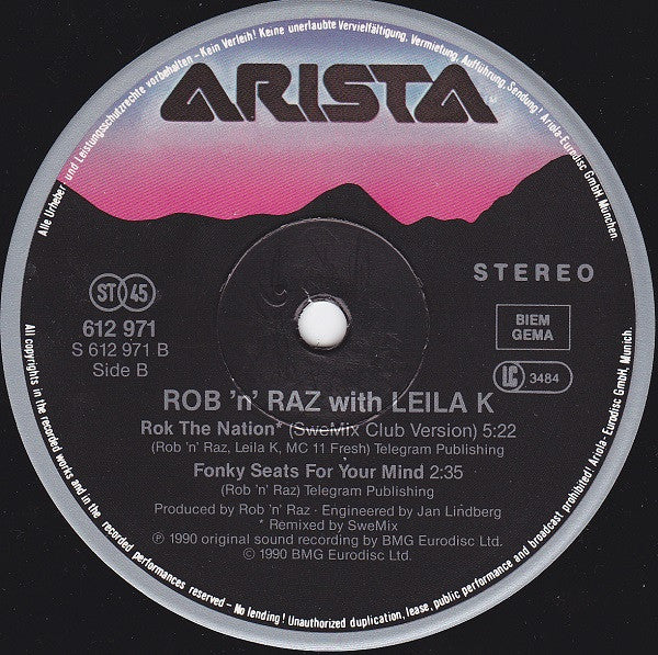 Rob 'N' Raz Featuring Leila K : Rok The Nation (12", Maxi)