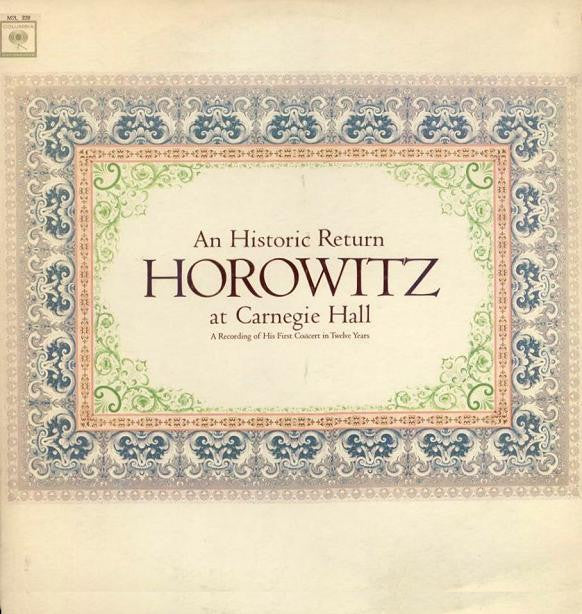 Vladimir Horowitz : Horowitz At Carnegie Hall (An Historic Return) (2xLP, Mono, Gat)