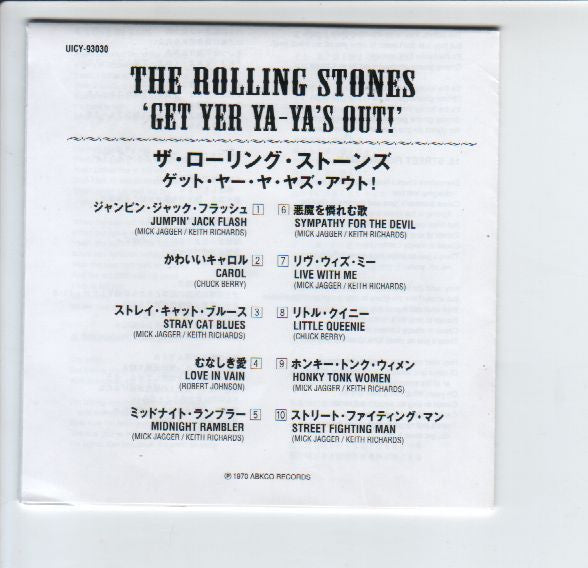 The Rolling Stones : Get Yer Ya-Ya's Out! - The Rolling Stones In Concert (CD, Album, RE, RM)