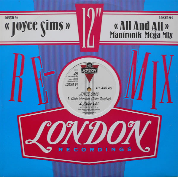 Joyce Sims : All And All (Mantronik Mega Mix) (12", Single)