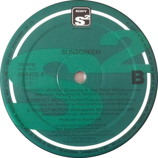 Sunscreem : Perfect Motion Remixes (12", Single)