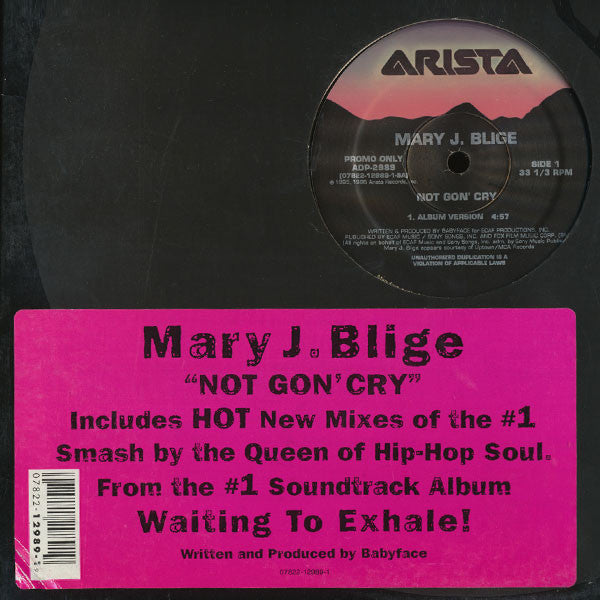 Mary J. Blige : Not Gon' Cry (12", Promo)