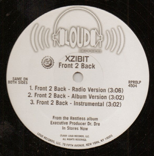 Xzibit : Front 2 Back (12", Single, Promo)