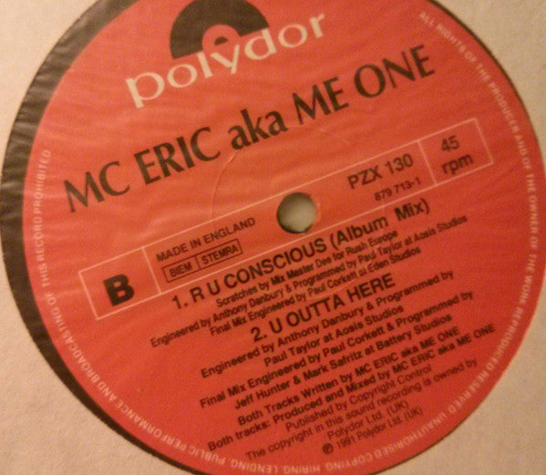 MC Eric : Jealous / R U Conscious (12")