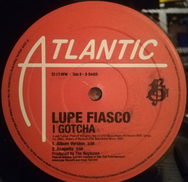 Lupe Fiasco : I Gotcha (12")