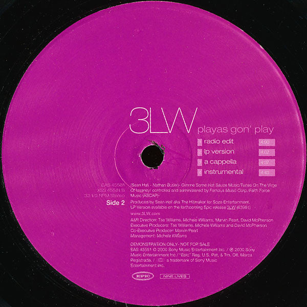 3LW : Playas Gon' Play (12", Promo)