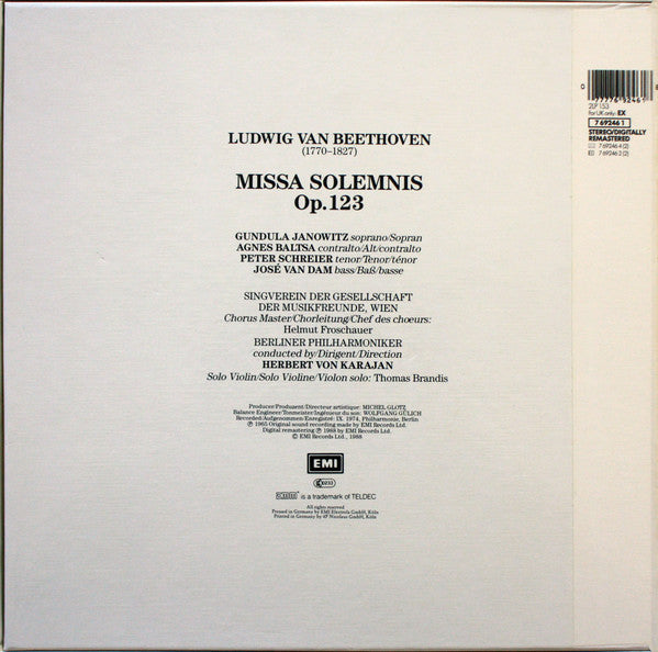 Ludwig Van Beethoven, Herbert Von Karajan : Missa Solemnis (2xLP, Box)