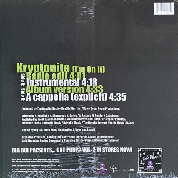 Purple Ribbon Allstars : Kryptonite (I'm On It) (12", Single)